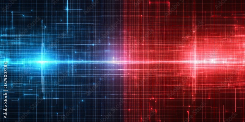 Poster dynamic digital grid pattern
