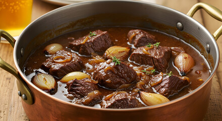 Delicious walloon carbonade flamande a hearty beer and beef stew for cool evenings