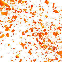 Bright Orange Confetti Bursts Adding Contrast Isolated on Transparent Background