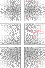Six Complex Mazes Solutions, Paths, Puzzles, Challenges, Logic, Games, Brain Teasers, Problem Solvin