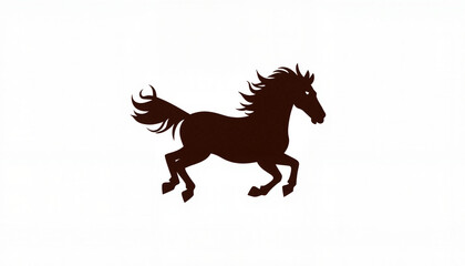 Dynamic horse galloping against minimalist white background, motion energy