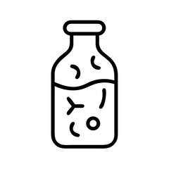 Obraz premium Fermentation process in a glass bottle with microorganisms 