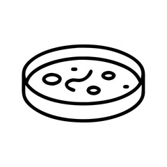 Petri dish with microorganisms in a minimalistic style  