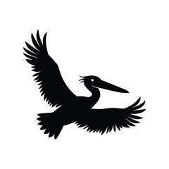 Obraz premium flying pelican silhouette art