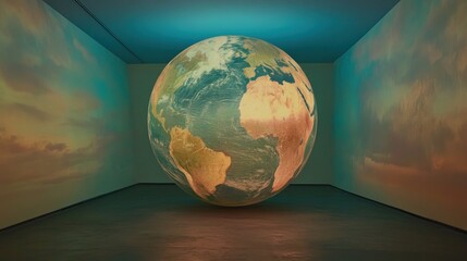 Global Perspective: A Giant Earth in an Art Installation