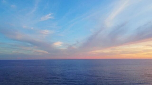 Aerial view of fantastic blue sea background. Mediterranean Sea, Europe. Beauty world, Blue horizon where the cloudless sky and the blue sea converge., view of Mediterranean sea in Jijel Algeria