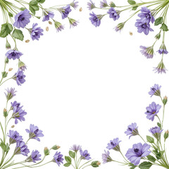 Purple Wildflower Floral Border