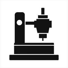 CNC Milling Machine Icon Industrial Vector Silhouette