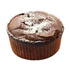 Chocolate Souffle Cupcake Isolated on Transparent Background