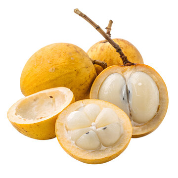 Exotic Yellow Fruit Bacuri Fruit, Tropical Delight, Sliced and Whole