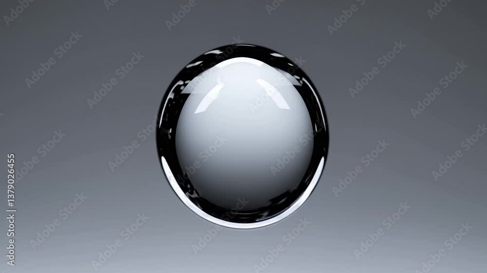 Aufkleber gray gradient background illuminates a reflective sphere, showcasing its smooth surface and captivat