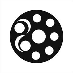 Geometric Circle Silhouette with Cutouts Trendy Logo Vector