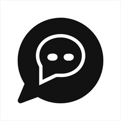 Messaging Icon in Solid Style Vector Logo Illustration