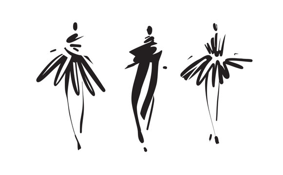 Vector illustration, Fashion woman, Fashion illustration hand drawn, for logo web 