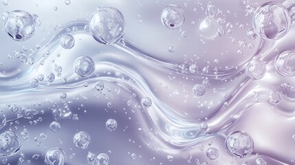 Nanotech innovation abstract background science lab digital art silver molecules fluid environment