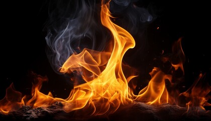 Fototapeta premium flickering flame against dark background for atmospheric visuals