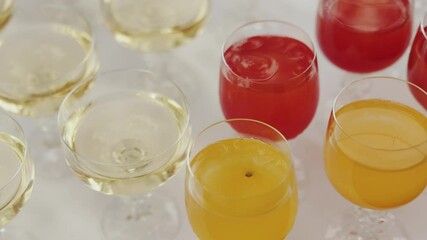 A Vibrant and Colorful Beverage Display Presented at a Festive Social Event for Guests