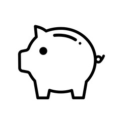 Piggy bank, saving - vector icon