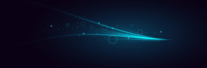 Neon lines. Speed ​​of movement acceleration. Magic of fast moving lines. Vector illustration. EPS 10.