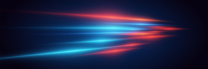 Neon lines. Speed ​​of movement acceleration. Magic of fast moving lines. Vector illustration. EPS 10.