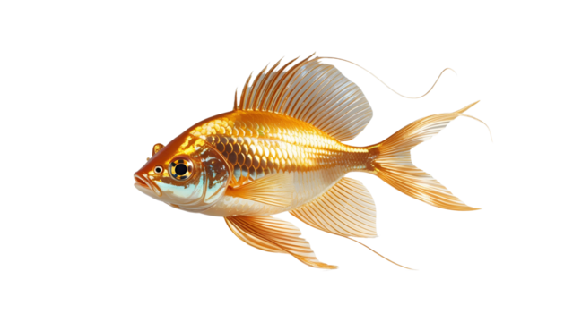 Golden Fish Illustration with Transparent Background