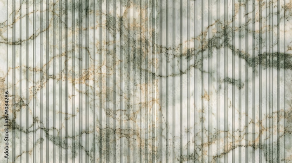 Poster luxurious marble surface displaying vertical fluting, creating sophisticated texture with refined ae