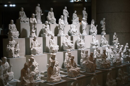 White porcelain Luohan sculpture