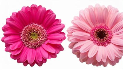 beautiful pink gerber daisies flowers isolated on transparent background