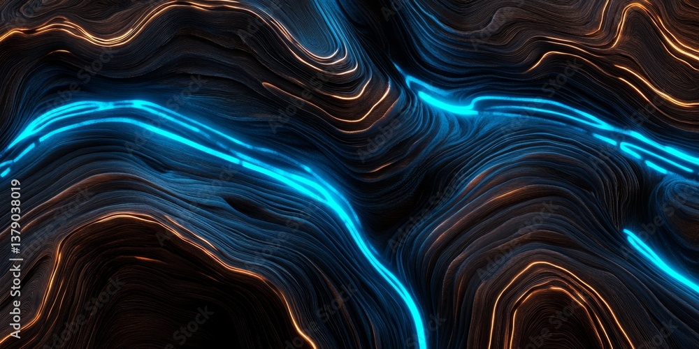 Poster abstract glowing lines and waves graphic design