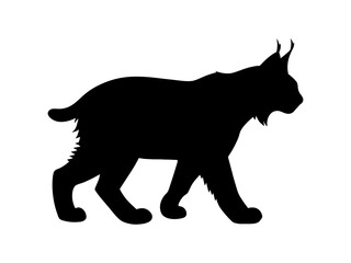 Wild lynx silhouette vector flat illustration design. © Techzaka