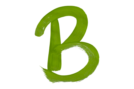 Watercolor brush letters isolated on transparent background.