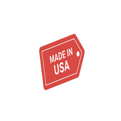 made in USA rounded label flat illustration isolated on white background 
