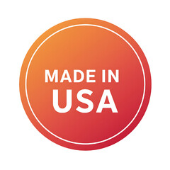 made in USA rounded label flat illustration isolated on white background 
