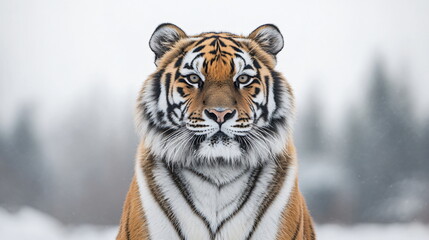 Obraz premium close-up of a tiger in the snow