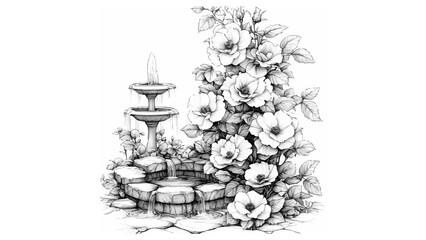 Gallery-Magic Flowers: Relaxing Coloring Pages for Adults and Teens" in Vintage Style