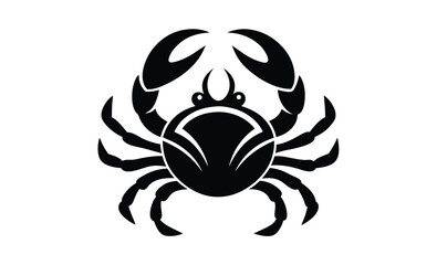 Crab with claws raised silhouette