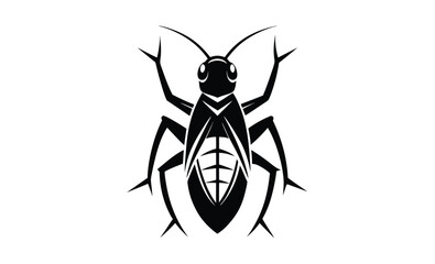 Cricket isolated on white silhouette