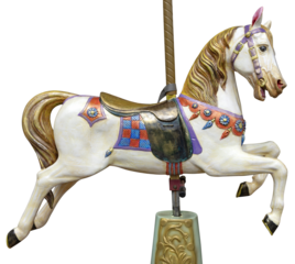 Cheval de bois d'un carrousel	