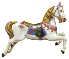 Cheval de bois d'un carrousel	