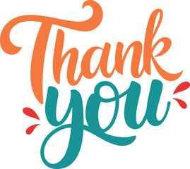  thank you typography greeting card vector