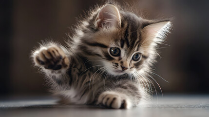Fototapeta premium A playful baby cat
