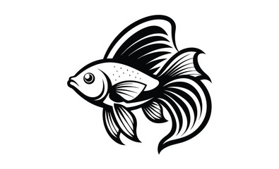 Illustration of betta fish silhouette 