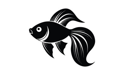 Illustration of betta fish silhouette 