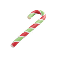 Fototapeta premium Red and Green Candy Cane Isolated on Black Background