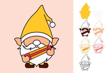 Back to School Gnome multilayered 3d paper craft design for crafting