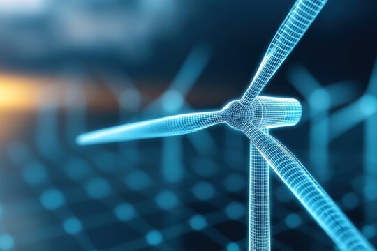 Futuristic wind turbine technology in renewable energy a close-up on clean energy innovations