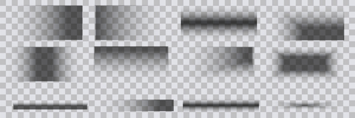 Page separator with transparent shadows isolated. Realistic design elements. This is a transparent background. EPS 10.