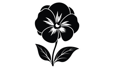 Hand drawn pansy flower silhouette
