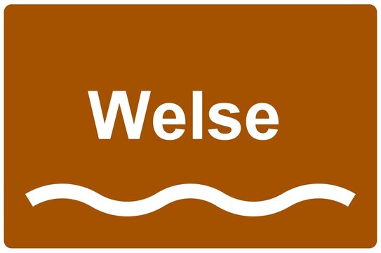 Illustration eines Namensschildes f&uuml;r den Fluss "Welse"	