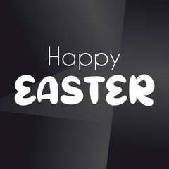 Minimal Happy Easter card with clean white typography on a dark, modern background. Elegant and simple design for contemporary Easter greetings. Corporate eater design. © Freddy Yohan O.
